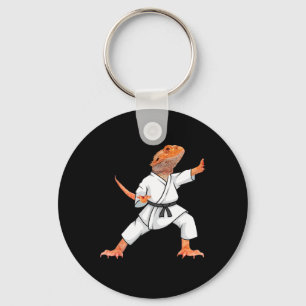 Funny Bearded Dragons Doing Karate Samurai Ninja L Sleutelhanger