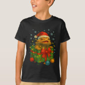 Funny Bearded Dragons Santa Christmas Tree Lights T-shirt (Voorkant)