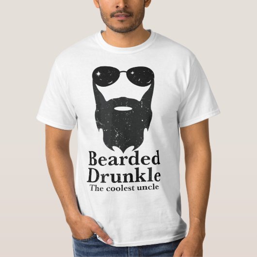 Funny Bearded Drunkle Drunk Uncle Drinking Gift T-shirt (Voorkant)
