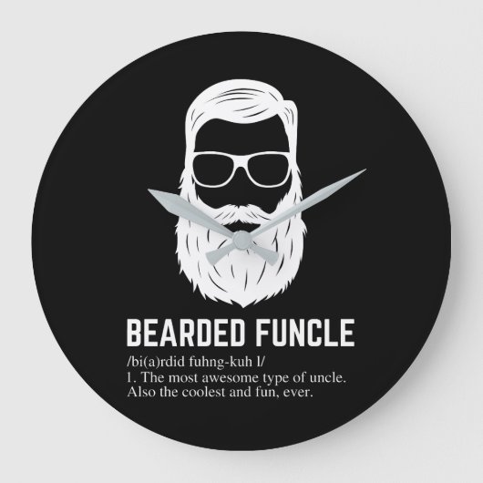 Funny Bearded Funkelhoes voor mannen Grote Klok (Voorkant)
