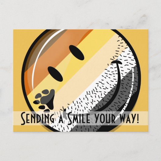 Funny Bearded Happy Gay Beer Pride Flag Briefkaart (Voorkant)