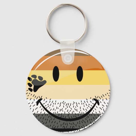 Funny Bearded Happy Gay Beer Pride Flag Sleutelhanger (Voorkant)