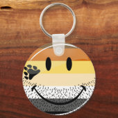 Funny Bearded Happy Gay Beer Pride Flag Sleutelhanger (Voorkant)