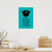 Funny Bearded Mannen Quote Poster (Keuken)