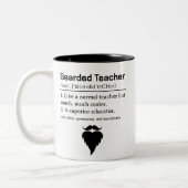 Funny Bearded Teacher Definition Tweekleurige Koffiemok (Links)