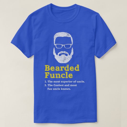 Funny Bearded Unshaved Funcle Distress G T-shirt (Design voorkant)