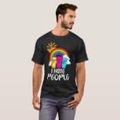 Funny Bears And Rainbow I Hate People Antisocial I T-shirt (Voorkant volledig)