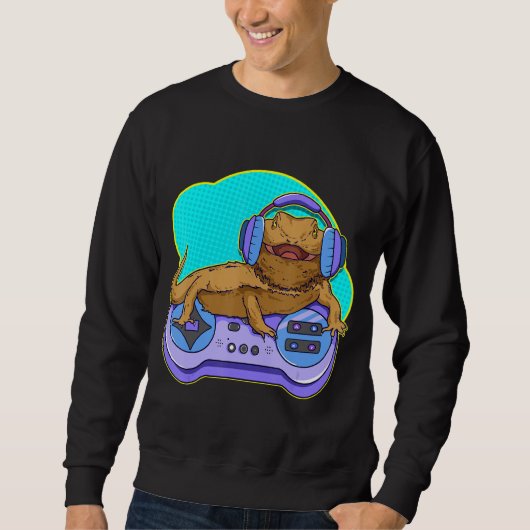 Funny Bearted Dragon Gamer Computer Game Player Li Trui (Voorkant)