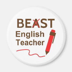 Funny Beast of Best English Teacher Magneet