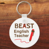 Funny Beast of Best English Teacher Sleutelhanger (Voorkant)