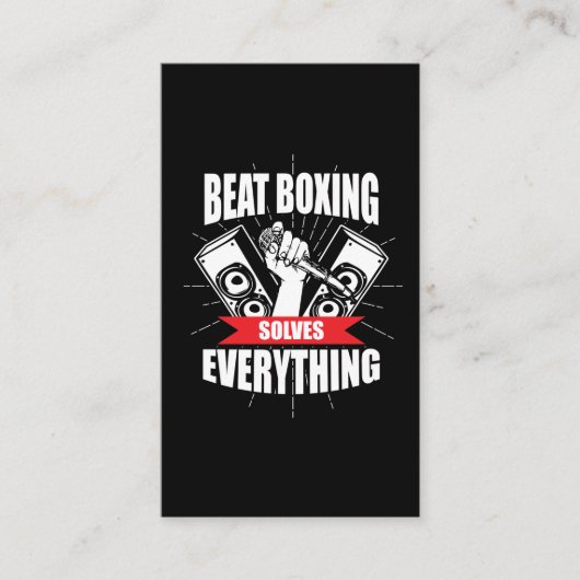 Funny Beat Boxing T Shirt Beatbox Fan Visitekaartje (Voorkant)