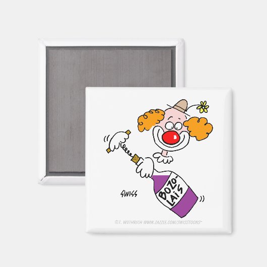 Funny Beaujolais Humor Clown Cartoon Magneet (Voorkant / Achterkant)