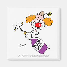 Funny Beaujolais Humor Clown Cartoon Magneet