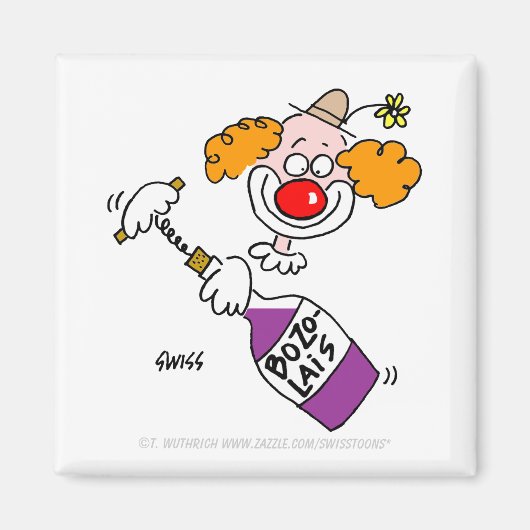 Funny Beaujolais Humor Clown Cartoon Magneet (Voorkant)