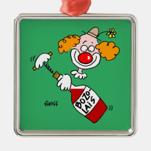 Funny Beaujolais Wine Cartoon Oenophiles Kerstmis Metalen Ornament