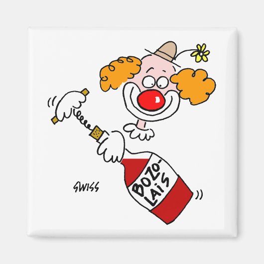 Funny Beaujolais Wine Cartoon Tasting Party Favor Magneet (Voorkant)