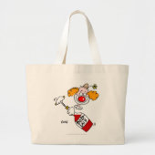 Funny Beaujolais Wine en Clown Cartoon Art Grote Tote Bag (Voorkant)