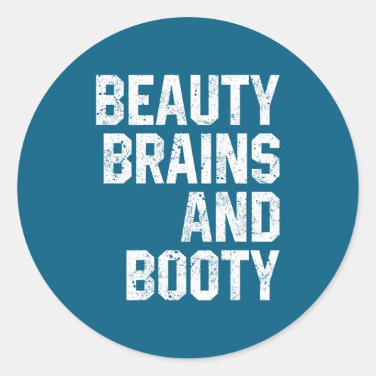 Funny Beauty And Booty Leg Day Gym Workout Quote F Ronde Sticker (Voorkant)