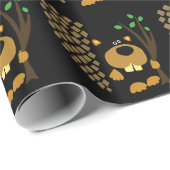 Funny Beaver Abstracte kunst Cadeaupapier (Rol Hoek)