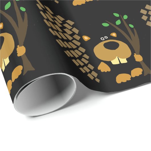 Funny Beaver Abstracte kunst Cadeaupapier (Rol Hoek)