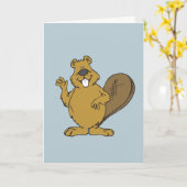 FUNNY BEAVER ALGEMENE GELEGENHEID HELLO KAART (Gele Bloem)