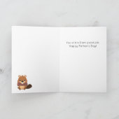 Funny Beaver Animal Pun Vaderdag Kaart (Binnen)