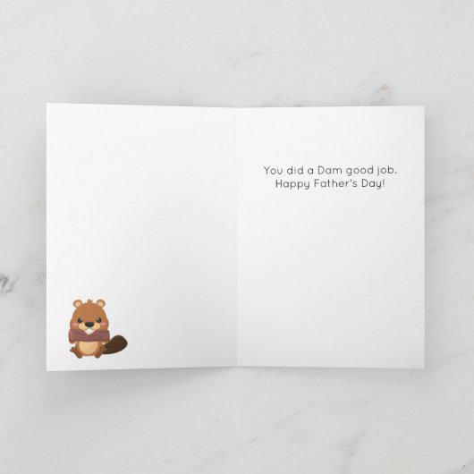 Funny Beaver Animal Pun Vaderdag Kaart (Binnen)