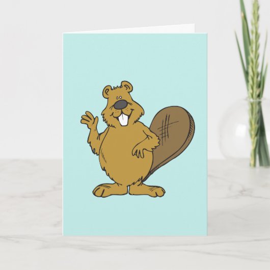 FUNNY BEAVER BIRTHDAY KAART VOOR HEM (Voorkant)