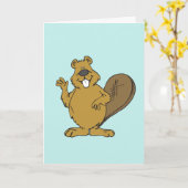 FUNNY BEAVER BIRTHDAY KAART VOOR HEM (Gele Bloem)