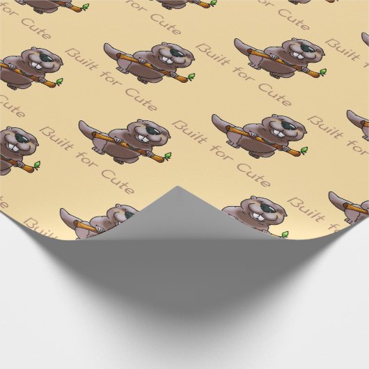 Funny Beaver Cartoon – Built for Cute Cadeaupapier (Hoek)
