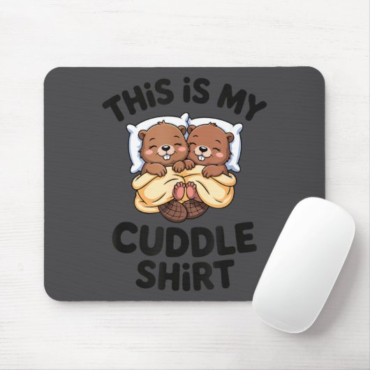 Funny Beaver Couple This Is My Cuddle  Muismat (Met muis)