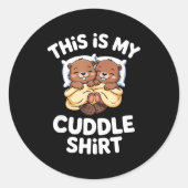 Funny Beaver Couple This Is My Cuddle  Ronde Sticker (Voorkant)