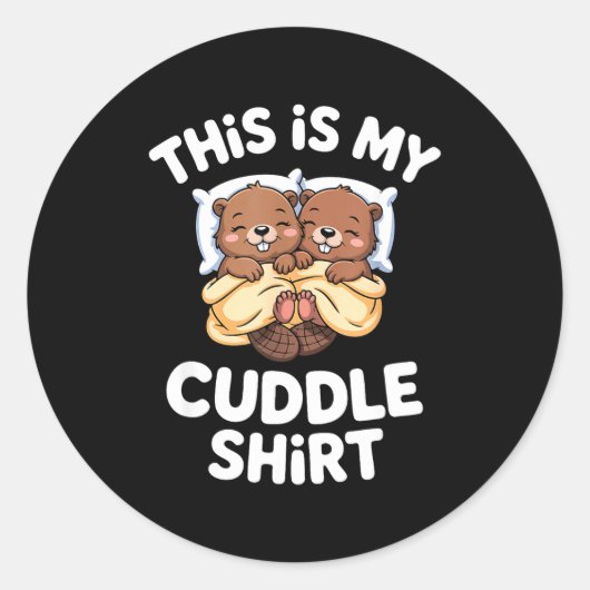 Funny Beaver Couple This Is My Cuddle  Ronde Sticker (Voorkant)