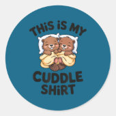 Funny Beaver Couple This Is My Cuddle  Ronde Sticker (Voorkant)