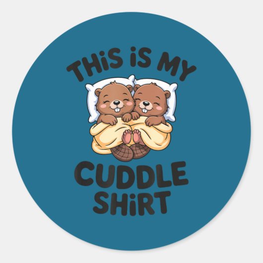 Funny Beaver Couple This Is My Cuddle  Ronde Sticker (Voorkant)
