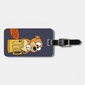 Funny Beaver Drink Beer Bagagelabel (Voorkant horizontaal)