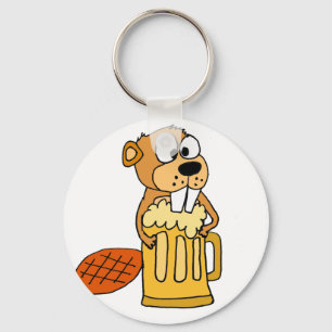 Funny Beaver Drink Beer Sleutelhanger