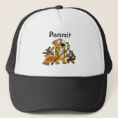 Funny Beaver en Dam Cartoon Trucker Pet (Voorkant)