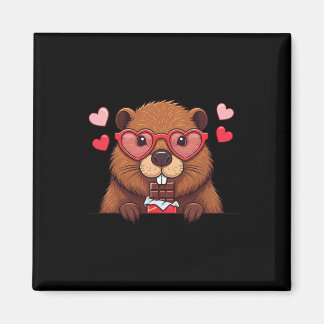 Funny Beaver Heart Chocolate Valentijn Vrouwen Man Magneet