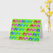 Funny Beaver houdt Happy Birthday Message-cartoon Kaart (Gele Bloem)