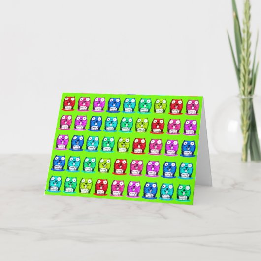 Funny Beaver houdt Happy Birthday Message-cartoon Kaart (Voorkant)