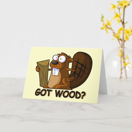 Funny Beaver Kaart (Gele Bloem)