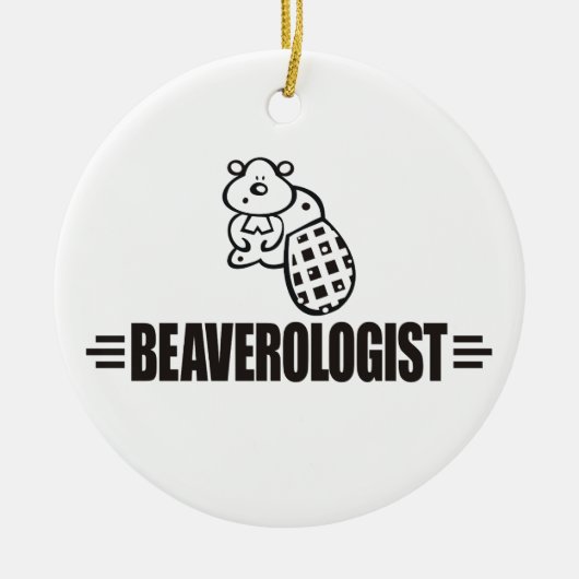 Funny Beaver Keramisch Ornament (Voorkant)