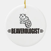 Funny Beaver Keramisch Ornament (Achterkant)