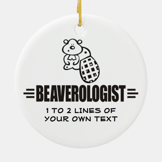 Funny Beaver Keramisch Ornament (Achterkant)