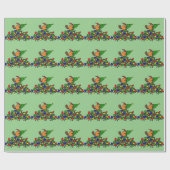 Funny Beaver-kerstman met licht Cadeaupapier (Vlak)