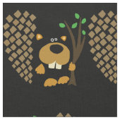 Funny Beaver met boomkunst Stof (Close Up)