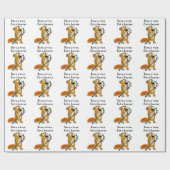 Funny Beaver met de Cartoon van de boom Cadeaupapier (Vlak)