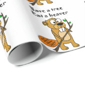 Funny Beaver met de Cartoon van de boom Cadeaupapier (Rol Hoek)