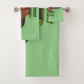 Funny beaver met kettingzaag cartoon humor bad handdoek (Insitu)